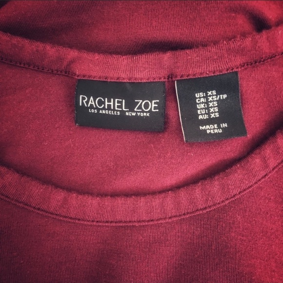 Rachel Zoe Burgundy Long Sleeve Basic Layering Tee - Picture 5 of 7